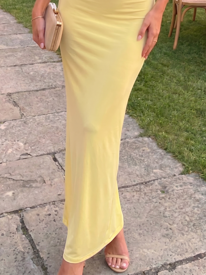 Neverine | Halter Neck Fitted Silhouette Midi Dress